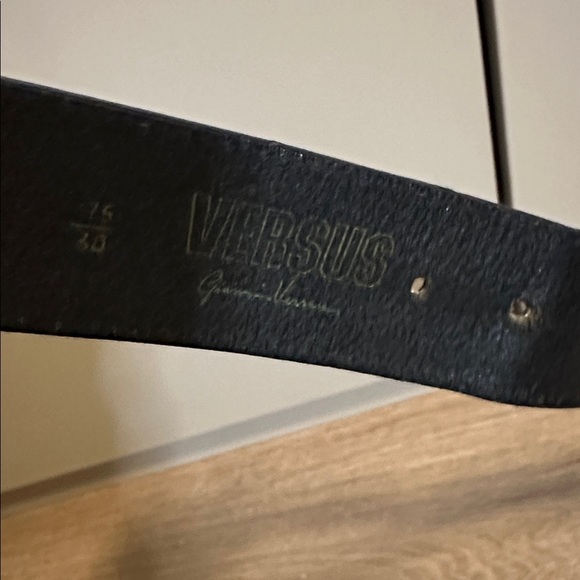 Gianni Versace Vintage Black Gold and Silver Tone Studded Belt Size 30 main image 9